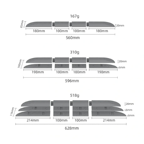 Justerbar 3-lags terskelrampe